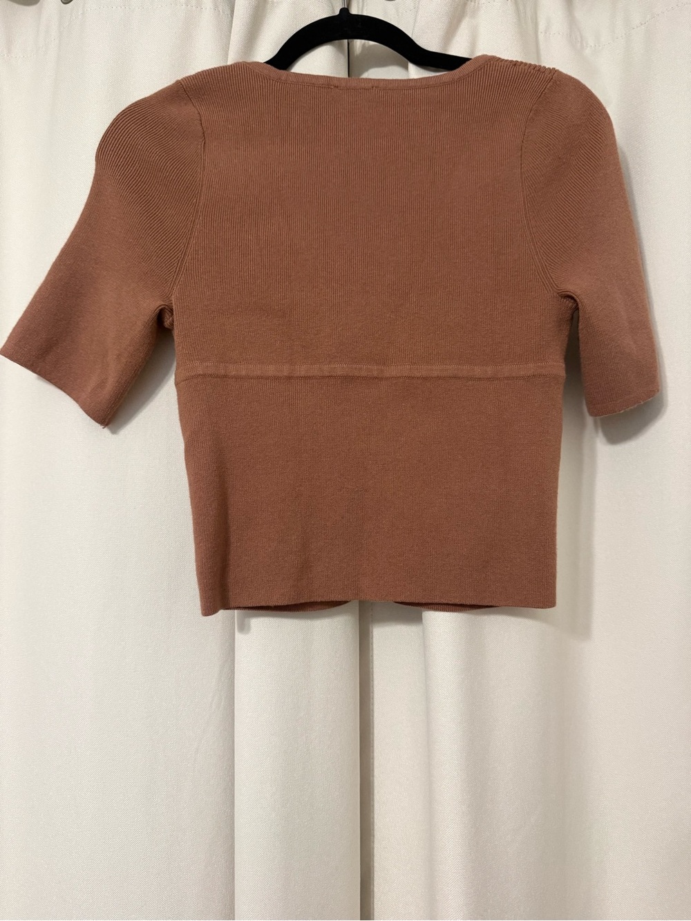 Intimately by Free People Teagan Swit Short Sleeve Knit V-Neck Coco Top Size M - Picture 7 of 9